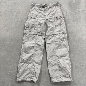 Levi's Convertible Pants Women's 26 Cargo High Rise Gray White Pockets Street